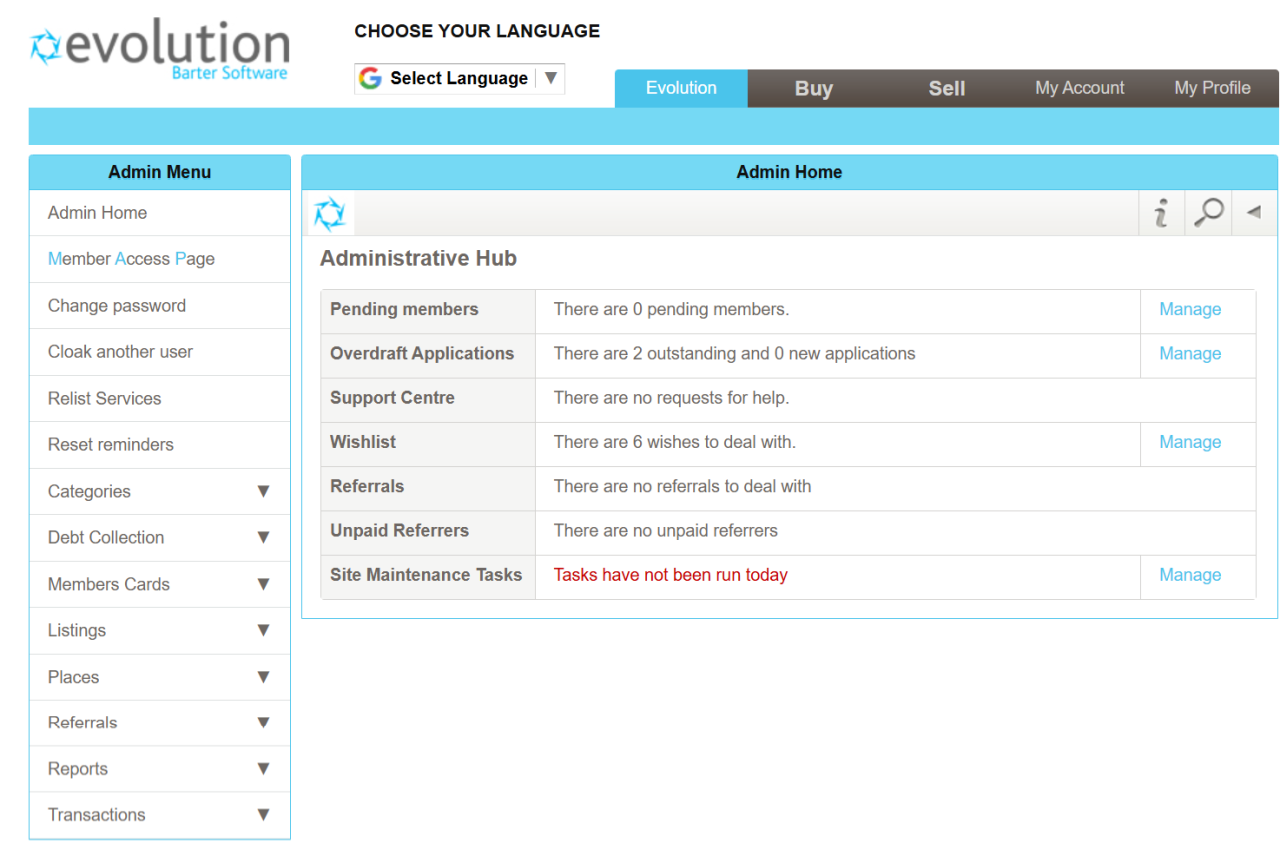 Demo - Evolution Barter Software