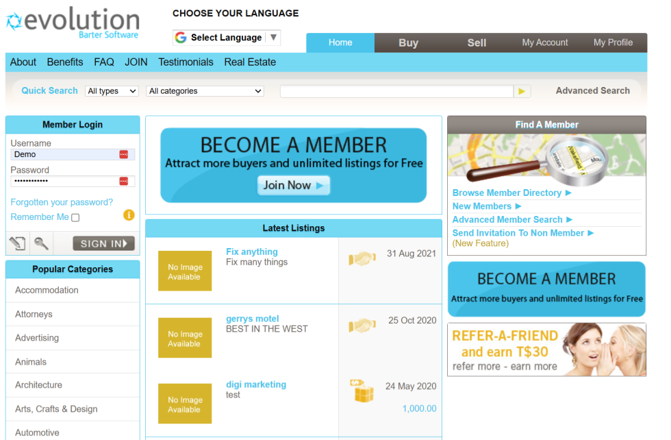 Home - Evolution Barter Software